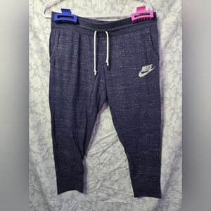 Nike Blue Cropped Joggers Size Large